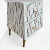 Zarina Brown Stripe Bone Inlay Bedside Table