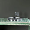 Zelda Stripe Bone Inlay Tray Round Black