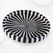 Zelda Stripe Bone Inlay Tray Round Black