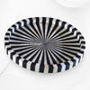 Zelda Stripe Bone Inlay Tray Round Black