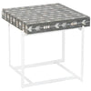 Mother Of Pearl Inlay Arrow Side Table Grey 3