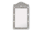 Mother Of Pearl Inlay Floral Crested Mirror Grey 2