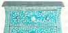 Bone Inlay 2 Drawer Small Chest Curved Legs Turquoise 2