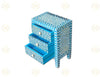 Open drawer of the Bone Inlay 3 Drawer Bedside in Geometric Blue 3