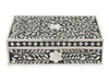 Bone Inlay Box Floral Design Black 3