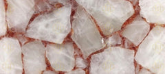 White Calcite Table Top Red Crystals