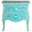 Bone Inlay 2 Drawer Small Chest Curved Legs Turquoise 1