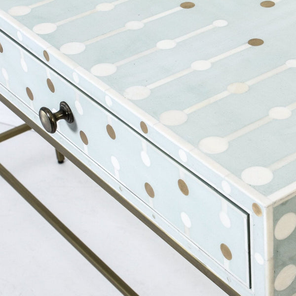 Bone Inlay Console Sprout Design in Slate Blue
