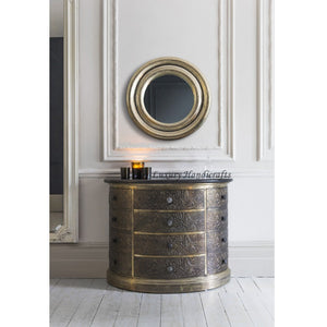 Antique Metal Chest Of Drawer With Black Granite Top