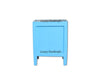 Backside view of the Bone Inlay 3 Drawer Bedside in Geometric Blue 4