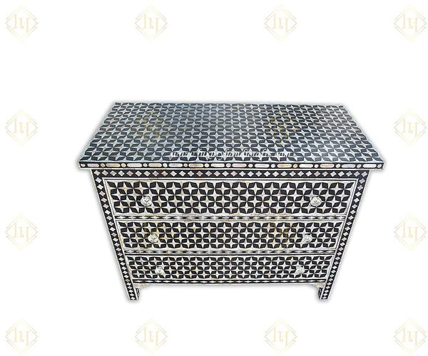 Star Design Mother Of Pearl Chest Of 3 Drawer