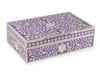 Bone Inlay Box Floral Design Purple 1
