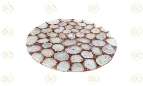 White Agate Table Top Red Crystal