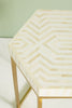 Bone Inlay Hexagonal Stripe Side Table White 2