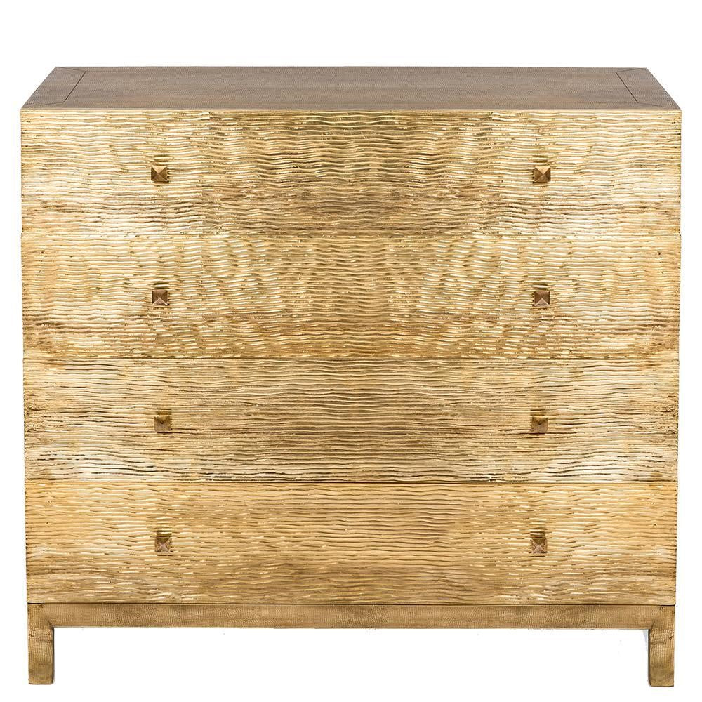 Wave Brass Chest Of Drawers