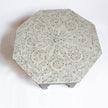 MOP Inlay Floral Octagonal Coffee Table Beige 2