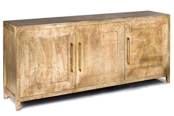 Antique Brass Embossed 3 Door Sideboard