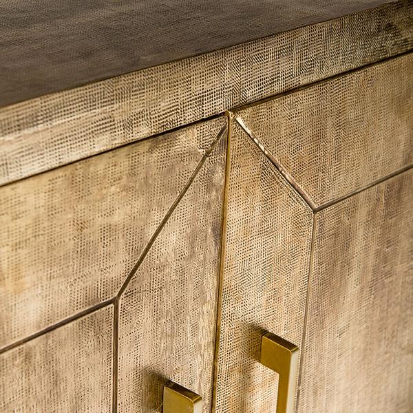 Antique Brass Embossed 3 Door Sideboard