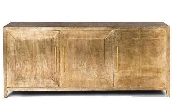 Antique Brass Embossed 3 Door Sideboard