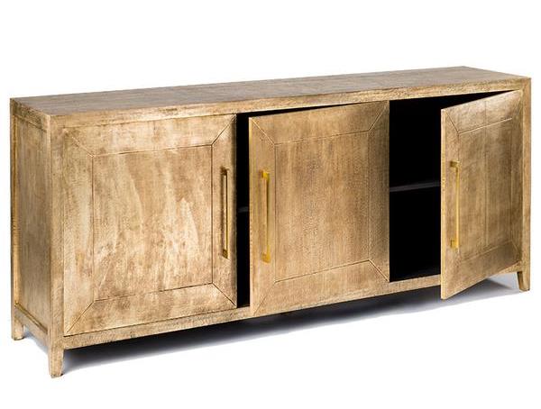 Antique Brass Embossed 3 Door Sideboard