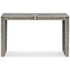 Bone Inlay Floral Console Table Black 2