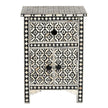 Black Bone Inlay Arctic Bedside 1 Drawer 2 Door Nightstand 1