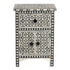 Black Bone Inlay Arctic Bedside 1 Drawer 2 Door Nightstand 1