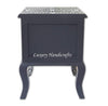 Black Bone Inlay Floral 2 Drawer Curved Leg Bedside 5