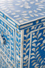 Blue Mother Of Pearl Inlay 3 Drawer Chest Floral 4