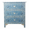 Blue Mother Of Pearl Inlay 3 Drawer Chest Floral 1
