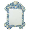 Blue Mother Of Pearl Inlay Floral Circle Mirror 1