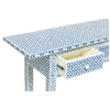 Blue Bone Inlay 3 Drawer Geometric Console Long Edges 4