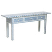 Blue Bone Inlay 3 Drawer Geometric Console Long Edges 2