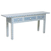 Blue Bone Inlay 3 Drawer Geometric Console Long Edges 2