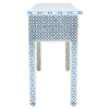 Blue Bone Inlay 3 Drawer Geometric Console Long Edges 3