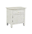 Bone Inlay Chevron Zigzag Bedside Grey 2