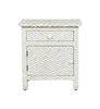 Bone Inlay Chevron Zigzag Bedside Grey 1
