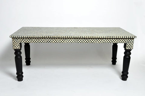 Bone Inlay Mehrab Dining Table Black