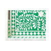 Green Bone Inlaid Rectangular Tray Floral Design 3