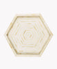 Bone Inlay Tray Stripe Hexagon Shape White 2