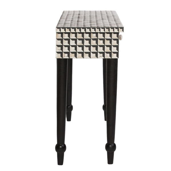 Bone Inlay Cuboid Console Table Black