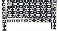 Bone Inlay 1 Drawer 1 Door Side Cabinet Quote Design Black 2