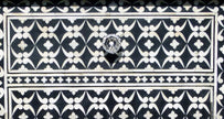 Bone Inlay 1 Drawer 1 Door Side Cabinet Quote Design Black 3
