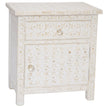 Bone Inlay 1 Drawer 1 Door Side Cabinet Quote Design White 1
