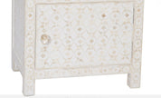 Bone Inlay 1 Drawer 1 Door Side Cabinet Quote Design White 3