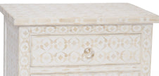 Bone Inlay 1 Drawer 1 Door Side Cabinet Quote Design White 2