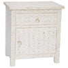 Bone Inlay 1 Drawer 1 Door Side Cabinet Quote Design White 1