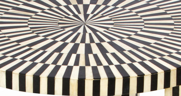 Bone Inlay Illusion Stripe Coffee Table Black