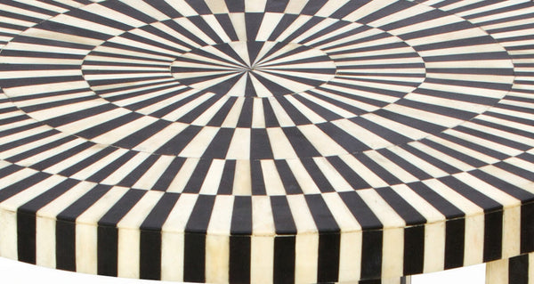 Bone Inlay Illusion Stripe Coffee Table Black