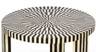 Bone Inlay Illusion Stripe Coffee Table Black 2